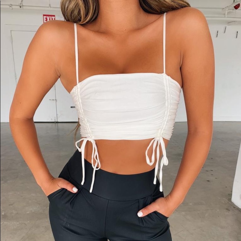 white crop top